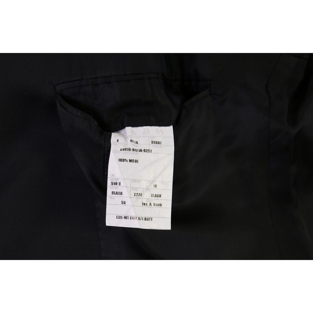 Jos A Bank Signature Black 1-Btn Notch Lapel Formal Tuxedo Dinner Wool Suit 42L - Picture 8 of 9